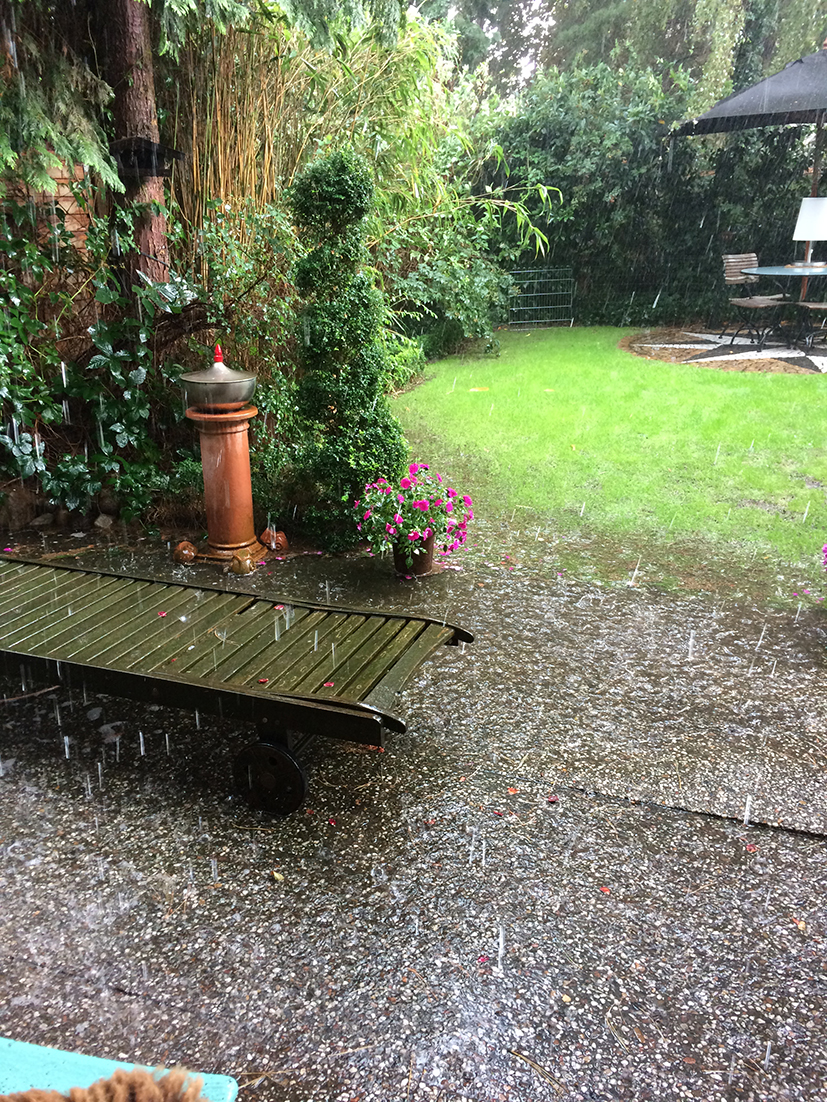 Gewitterregen fallen vom Himmel ...